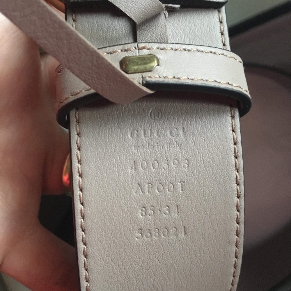 SOLD!! Leather belt with Double G
